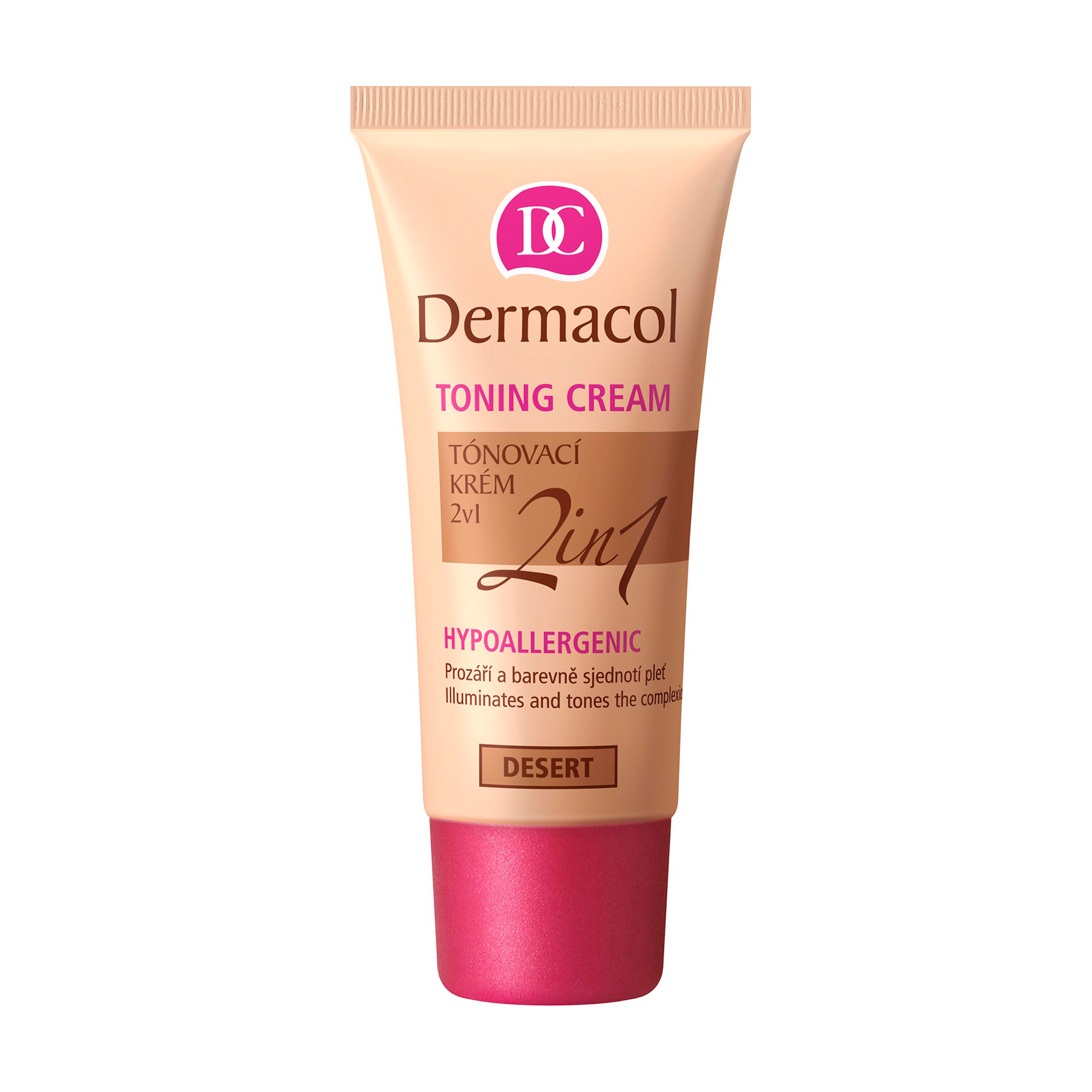 Зволожувальний тональний крем для обличчя Dermacol Toning Cream 2 in 1, Desert, 30 мл