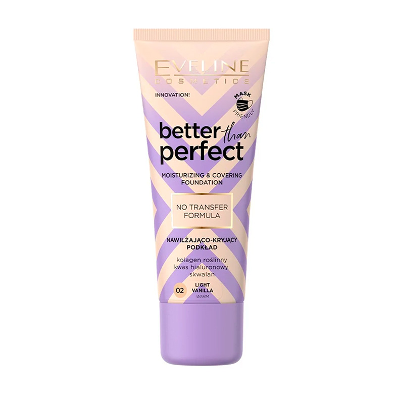 Зволожувальний тональний крем для обличчя Eveline Cosmetics Better Than Perfect Moisturising &amp; Covering Foundation, 02 Light Vanilla, 30 мл