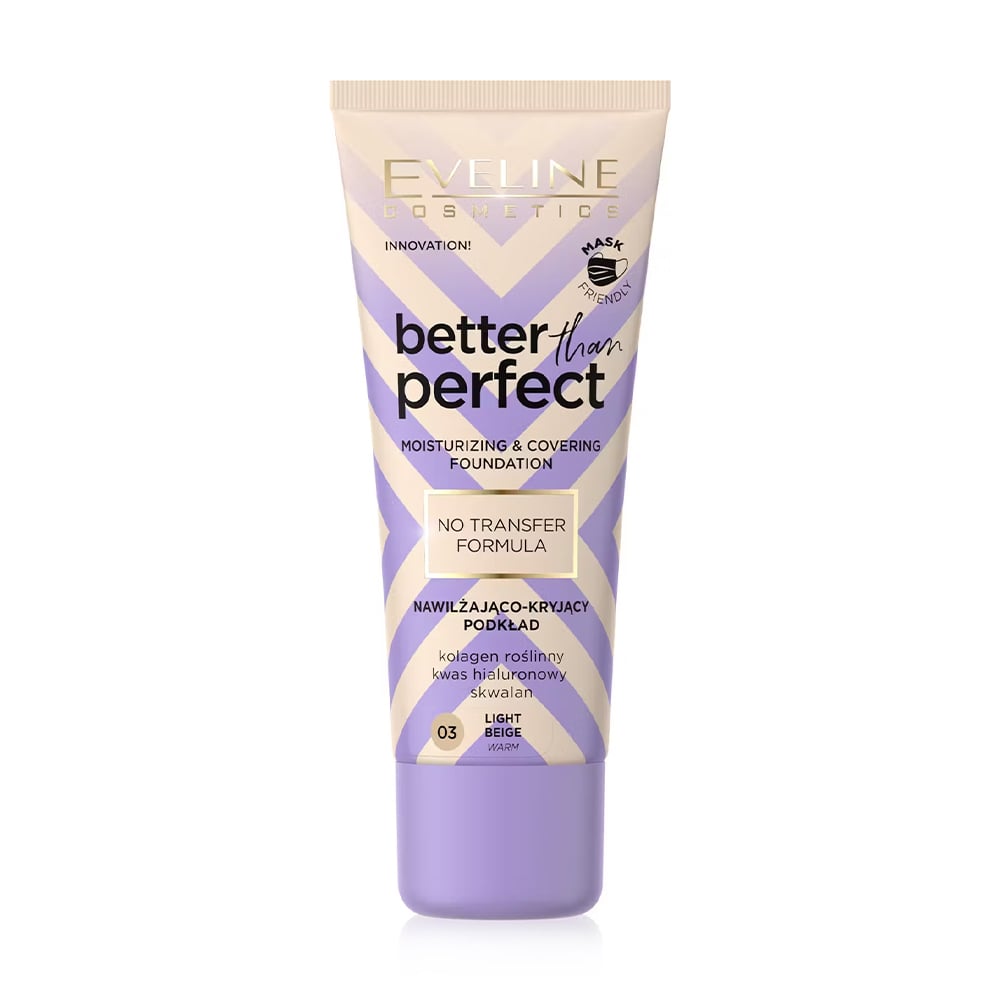 Зволожувальний тональний крем для обличчя Eveline Cosmetics Better Than Perfect Moisturising &amp; Covering Foundation, 03 Light Beige, 30 мл